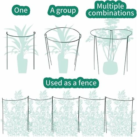 Tuteur Pour Végétaux 10x Tuteurs Pour Plantes, Piquets Verts Demi-Ronds Support Plantes Plante,Aidez Vos à Pousser - Anneau De Plante Pieux Hortensias,Pivoines,Plantes Vivaces(25cmx40cm), 25x40cm-10 P 4 Tuteur Pour Végétaux 10x Tuteurs Pour Plantes, Piquets Verts Demi-Ronds Support Plantes Plante,Aidez Vos à Pousser - Anneau De Plante Pieux Hortensias,Pivoines,Plantes Vivaces(25cmx40cm), 25x40cm-10 P – Image 4