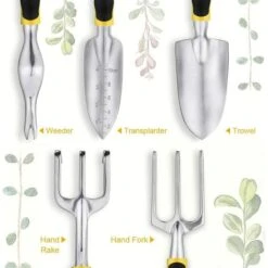 Ensemble D'outils De Jardin 5 Pièces Avec Têtes En Fonte D'aluminium Robuste Et Poignées Ergonomiques, Outils De Jardinage Pour Homme Et Femme 7 Ensemble D'outils De Jardin 5 Pièces Avec Têtes En Fonte D'aluminium Robuste Et Poignées Ergonomiques, Outils De Jardinage Pour Homme Et Femme -Terre Tendre Soldes Boutique 99452479 3
