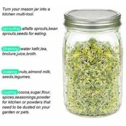 Merrday Lot De 4grands Couvercles En Acier Inoxydable Avec Bonne Aération Pour Germination De Graines Biologiques Dans Votre Cuisine,70mm -Terre Tendre Soldes Boutique 99660802 5