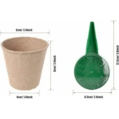 153 PCS Pots Biodégradables, 100 PCS Pot De Semis En Fibre Biodégradable De 6 Cm, Etiquettes Blanches En Plastique, Outil De Sol Meuble Pour Plantes De Jardin Marron KOMIRO -Terre Tendre Soldes Boutique 99696864 3
